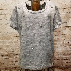 🌴5 for $25🌴Kenar tee with jewel embellishments